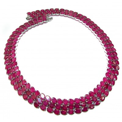 True Passion authentic Kashmir Ruby .925 Sterling Silver handcrafted necklace
