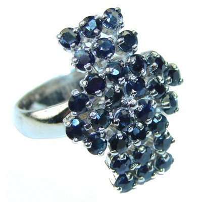 Fabulous Sapphire .925 Sterling Silver handcrafted ring; s. 7 1/2