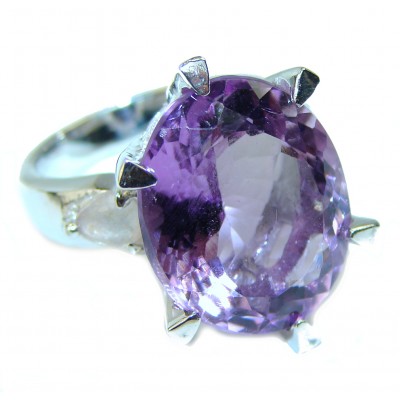 Spectacular 15.5 carat Amethyst .925 Sterling Silver Handcrafted Ring size 5 1/2