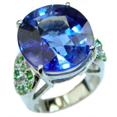 Magic Perfection 22.5 carat London Blue Topaz .925 Sterling Silver Ring size 6 1/2