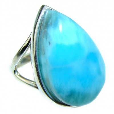 Caribbean Treasure Larimar .925 Sterling Silver handcrafted Ring size 6 1/2