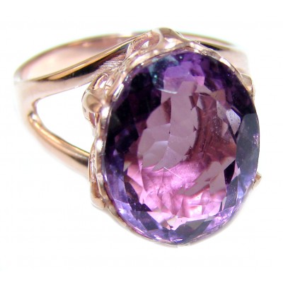 Spectacular 11.5 carat Amethyst 18K Gold over .925 Sterling Silver Handcrafted Ring size 7