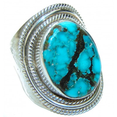 Magic Perfection authentic Turquoise .925 Sterling Silver Ring size 8 1/2