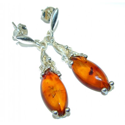 Wonderful Baltic Amber .925 Sterling Silver entirely handcrafted earrings