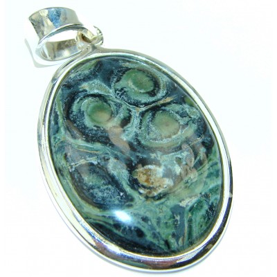 Green Rhyolite .925 Sterling Silver Pendant