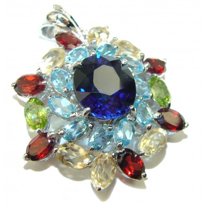 Pure Perfection London Blue Topaz .925 Sterling Silver handmade Pendant