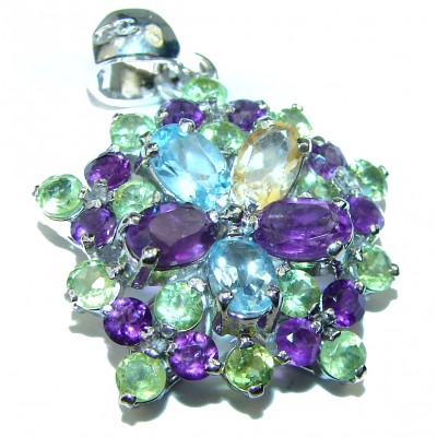 Summer Meadow authentic Multigem .925 Sterling Silver handcrafted Pendant