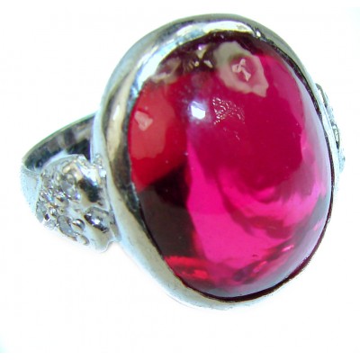 Exceptional Quality Authentic 15.5 carat Ruby .925 Sterling Silver Ring size 7 3/4