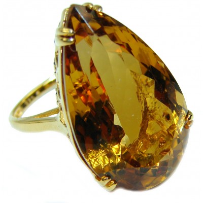 Smoky Topaz 14k yellow Gold over .925 Sterling Silver Ring size 6 3/4