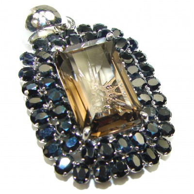Hopeless Romantic Authentic Smoky Quartz Sapphire .925 Sterling Silver handcrafted Pendant