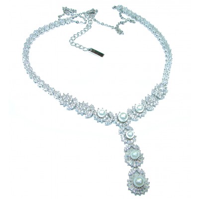 Spectacular Pearl .925 Sterling Silver handmade Necklace