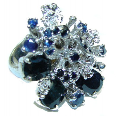 Blue Garden Sapphire .925 Sterling Silver handmade ring size 6 1/2