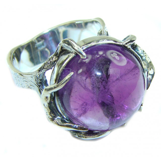 Spectacular Amethyst .925 Sterling Silver Handcrafted Ring size 7 3/4