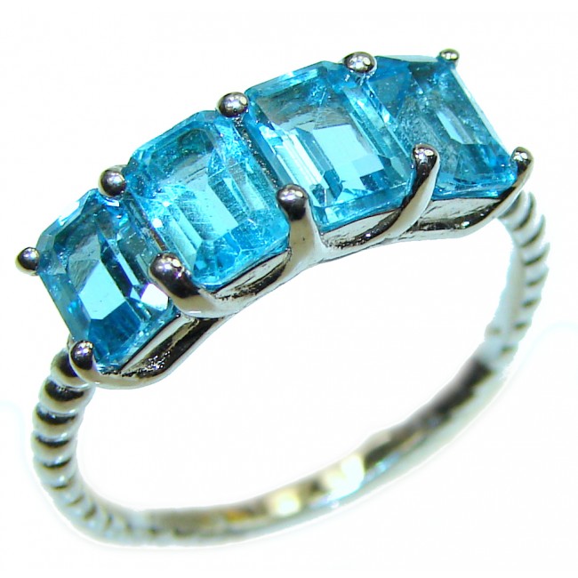 Paris Sky Swiss Blue Topaz .925 Sterling Silver handmade Ring s. 7