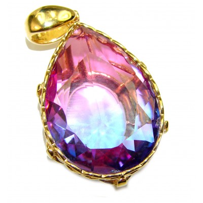 21.5 carat Purple Sapphire 18K Gold over .925 Sterling Silver handmade Pendant