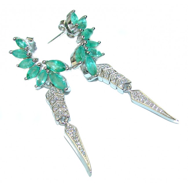 Timeless Treasure genuine Emerald .925 Sterling Silver handcrafted Earrings
