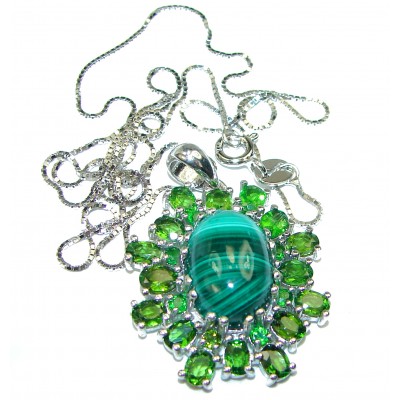 Dolce Vita authentic Malachite .925 Sterling Silver handcrafted necklace