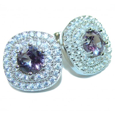 Amazing authentic Amethyst White Sapphire .925 Sterling Silver earrings