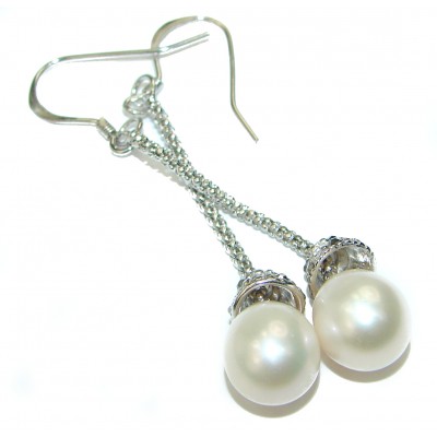 Precious genuine Pearl .925 Sterling Silver earrings