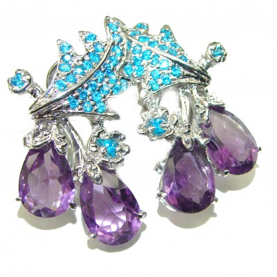 Authentic African Amethyst .925 Sterling Silver handcrafted earrings