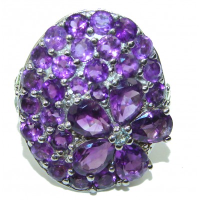 Lilac Beauty authentic Amethyst .925 Sterling Silver Large handcrafted Ring size 8