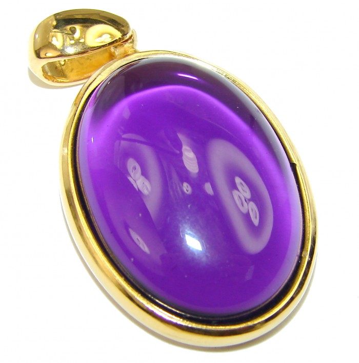Vintage Design Amethyst 14K Gold over .925 Sterling Silver handcrafted Pendant