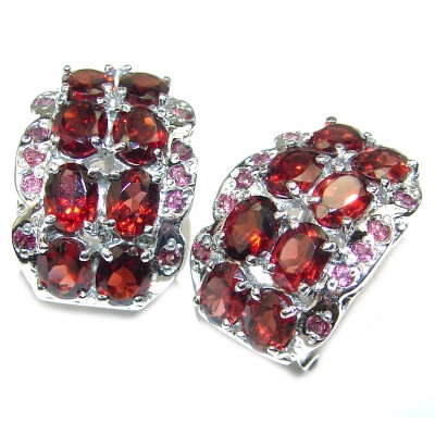 Spectacular Garnet .925 Sterling Silver handcrafted earrings