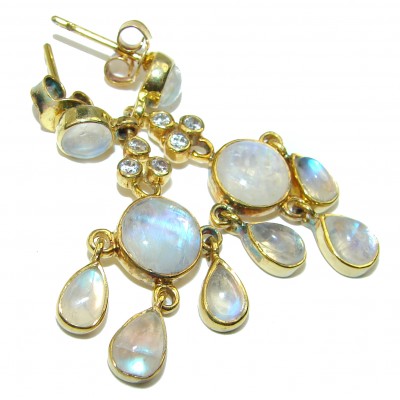 Pure Perfection Moonstone 14K Gold over .925 Sterling Silver earrings