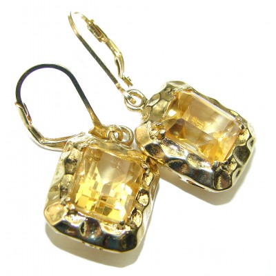 Bella Authentic Citrine 18K Gold over .925 Sterling Silver handcrafted earrings