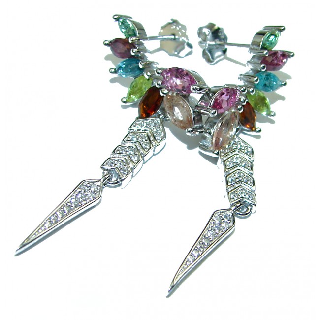 Spectacular Tourmaline .925 Sterling Silver handcrafted earrings