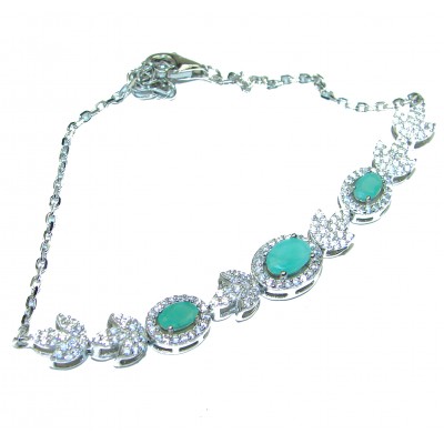 Timless Treasure Emerald .925 Sterling Silver handcrafted Bracelet
