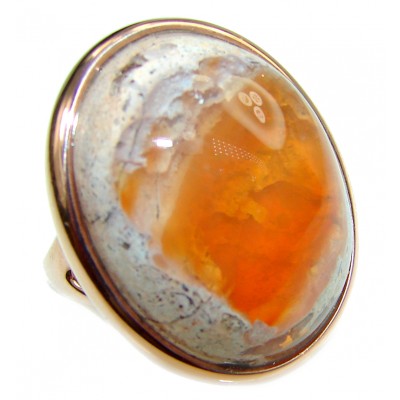 Sonoran Desert Mexican Opal 18K Rose Gold over .925 Sterling Silver handcrafted Ring size 7