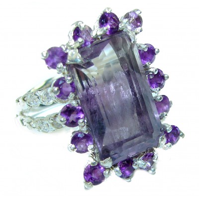 Incredible Ametrine .925 Sterling Silver handcrafted Ring s. 8 1/2