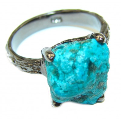 Perfection authentic Turquoise .925 Sterling Silver Ring size 7 1/2
