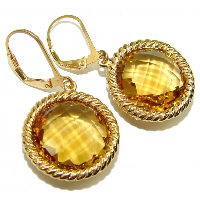 Bella Authentic Citrine 14K Gold over .925 Sterling Silver handcrafted earrings