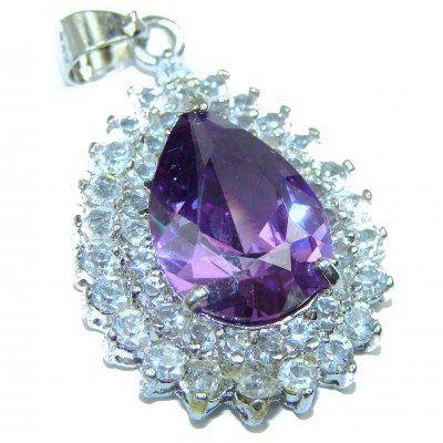 Luxurious design 25.8 carat Amethyst .925 Sterling Silver handcrafted Pendant