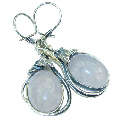 Juicy Authentic Rose Quartz .925 Sterling Silver handcrafted earrings