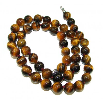 44.2 grams Rare Unusual Natural Red Tigers Eye Beads NECKLACE