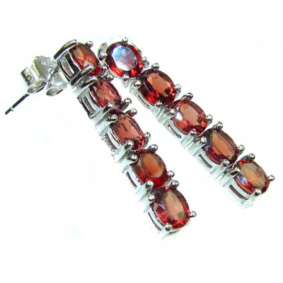 Luxurious authentic Garnet .925 Sterling Silver handmade earrings