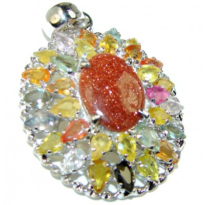 A Thousand Stars Authentic Red Sun Sitara . 925 Sterling Silver handmade Pendant