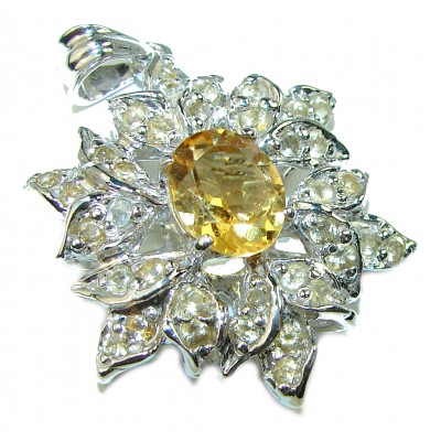 Touch of Spring Natural Citrine .925 Sterling Silver handmade Pendant