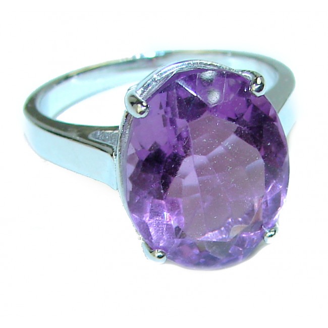 Spectacular 7.5 carat Amethyst .925 Sterling Silver Handcrafted Ring size 8 1/4