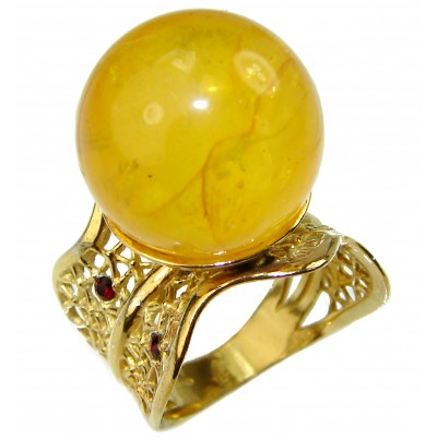 Butterscotch Amber .925 Sterling Silver handcrafted Ring s. 9 1/4