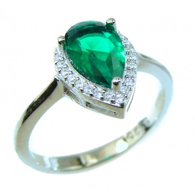 Special Chrome Diopside .925 Sterling Silver handmade ring s. 7