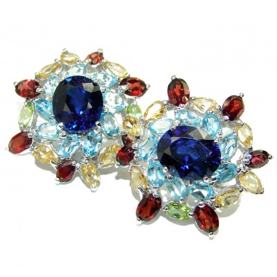 Perfect Star Blue London Blue Topaz .925 Sterling Silver handmade earrings
