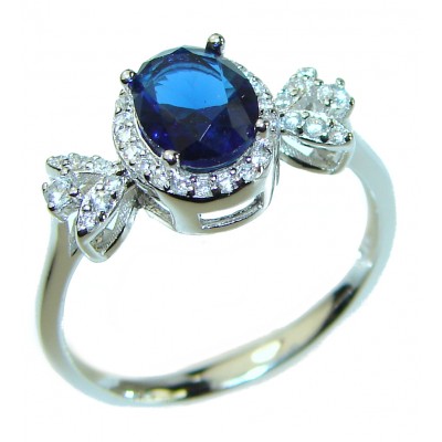 Endless Love Sapphire .925 Sterling Silver handmade Ring s. 8 1/4