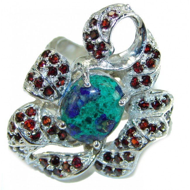 Great quality Blue Azurite Sapphire .925 Sterling Silver handcrafted Ring size 6 3/4