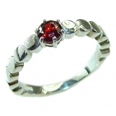 Timeless Treasure Red Topaz .925 Sterling Silver handmade ring s. 9 1/4