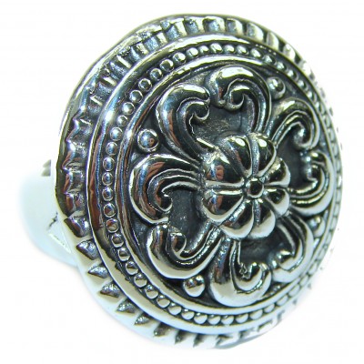 Large Bali made .925 Sterling Silver handcrafted Ring s. 7 1/4