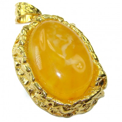 Prehistoric authentic Baltic Amber Amethyst 14K Gold over .925 Sterling Silver handcrafted pendant